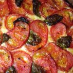 tomato mozzarella tart with basil